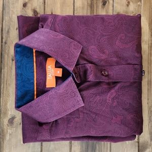 Tallia Sport Medium Paisley Flip Cuff Long Sleeve Button Up Dress Shirt